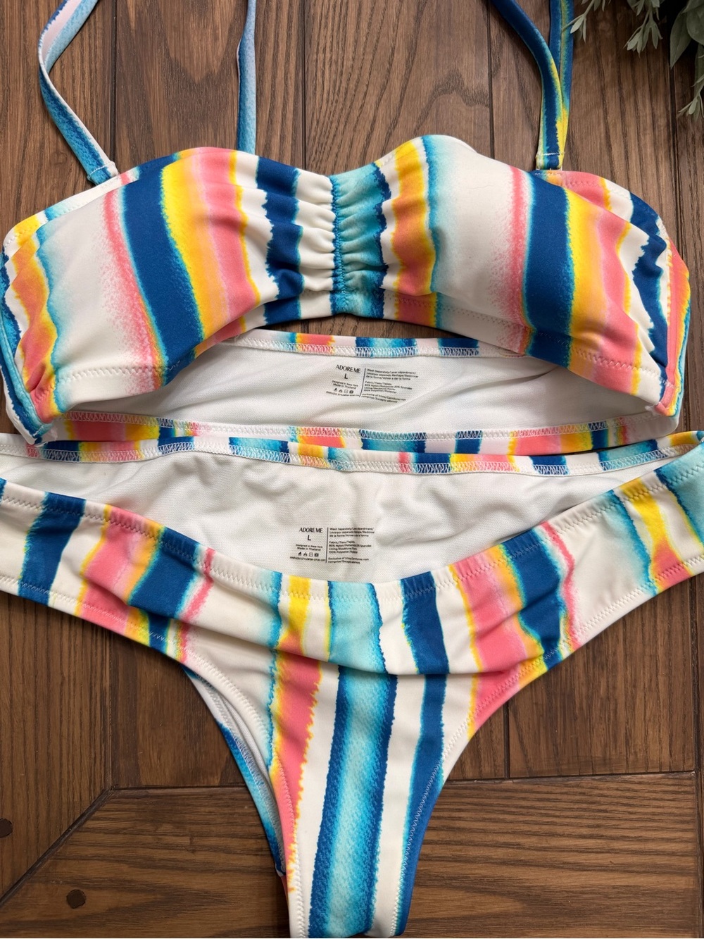Colorful Striped Bikini Set - Multicolor - Picture 3 of 3